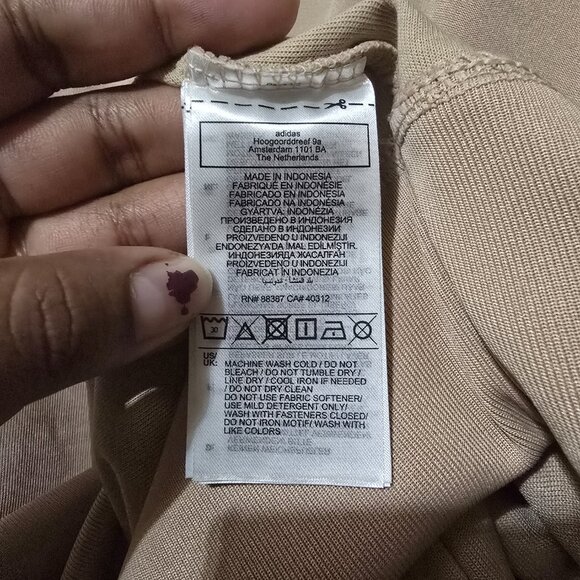 Adidas Men's Beige Quarter Zip Funnel Neck Pullover in Large - Picture 5 of 8